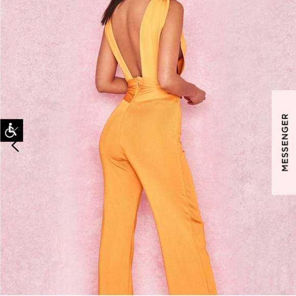 NWT House of CB Benedetta Tangerine Bandage Jumpsuit - Picture 2 of 12